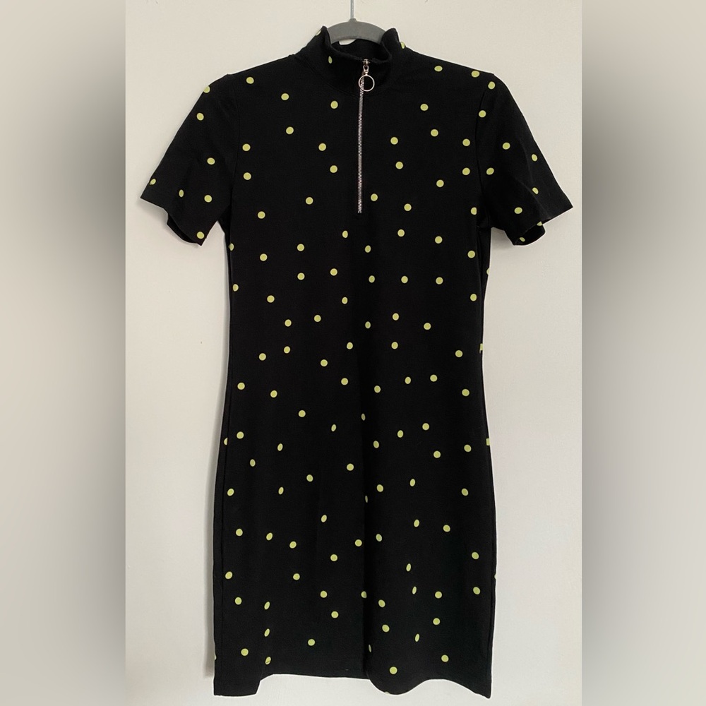 Black and Yellow Polka Dot Dress